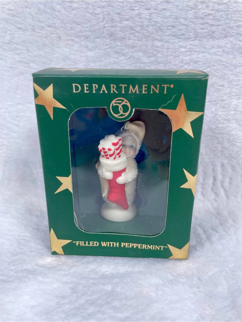 2004 Snowbabies FILLED WITH PEPPERMINT Miniature Ornament Dept 56 Christmas